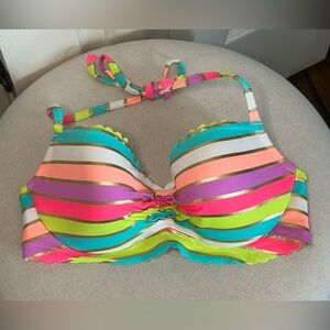 Victoria's Secret Padded Halter Top Neon Sexy Bikini Bathing Swim Suit Beach